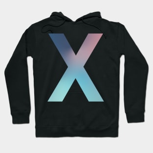 Gradient Letter X Initial Alphabet Hoodie